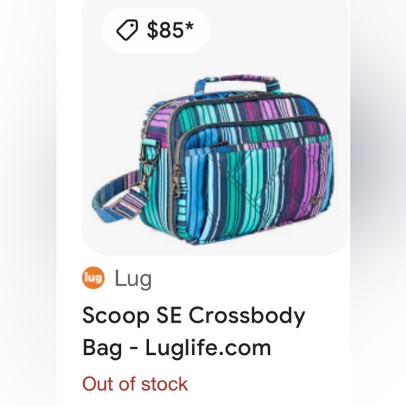 Love Stripe Multi Color Print Lug Medium Top Handle Crossbody Scoop SE - Picture 2 of 16